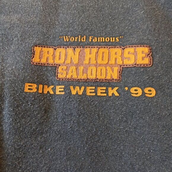 Vintage Ormond Beach Fl 1999 Bike Week Iron Horse Saloon Men's M Sweatshirt - Picture 3 of 8